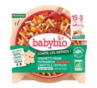 Babybio Veggie Spaghetti Potimarron de notre Ferme Carotte et Lentilles de nos Régions 200g