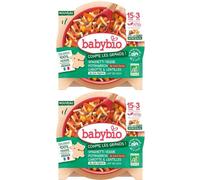 BABYBIO Spaghetti Veggie Potimarron de notre ferme Carotte Lentille nos régions & Lait coco Set(S) 2x200 g