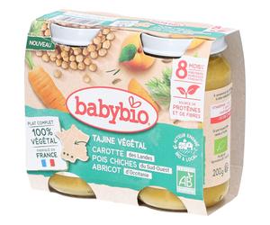 BABYBIO Tajine Végétal Carotte Pois Chiches Abricot 400 g