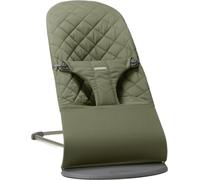 BabyBjörn Bouncer Bliss Dark Grey Frame Cotton Mix Woven Classic Blanket Dark Green (Couverture classique tissée en coton mélangé)