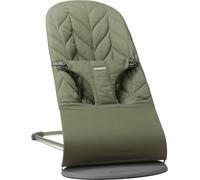BabyBjörn Bouncer Bliss Dark Grey Frame Couverture en coton Woven Petal Dark Green