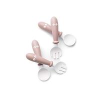BabyBjörn Cuillère et Fourchette pour Bébé, lot de 4, Rose pastel