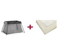Babybjörn Lit Parapluie Light Noir + Drap Housse Blanc Pur
