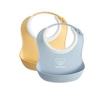 BabyBjörn Mini Bavoir lot de 2, Jaune pastel/Bleu pastel
