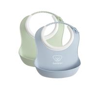 BabyBjörn Mini Bavoir, lot de 2, Vert Pastel/Bleu Pastel