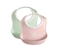 BabyBjörn Bavoir Mini, lot de 2, Vert pastel/Rose pastel