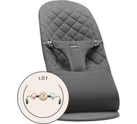 BabyBjörn Transat avec Arche de jeu - Anthracite / Tissé, matelassage Classique / Gris foncé / Yeux espiègles Pastels