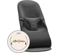 BabyBjörn Transat avec Arche de jeu - Gris charbon / Jersey 3D / Gris foncé / Yeux espiègles