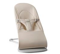 BabyBjörn Transat Bliss, Tissé/Jersey, Tri-Fabric, Beige clair | Physiologique, sûr et amusant, ce transat 2-en-1 de tous les jours offre un balancement naturel