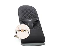 BabyBjörn Transat Bliss, Tissé, Matelassage Classique, Noir, avec jouet, Yeux Espiègles Noir Et Blanc