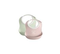 BabyBjörn Bavoir Mini, lot de 2, Vert pastel/Rose pastel