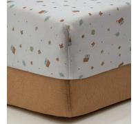 Babycalin - 2 Draps housse 60x120 lit bébé 60x120 cm Petites Maisons/Pécan - Drap housse bébé 60x120 cm Doux, respirant et résistant en Coton - Drap housse coton pour lit bébé - Hauteur Bonnets 15 cm