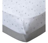 Babycalin - 2 Draps housse 70x140 cm Étoiles Grises / Gris - Drap housse coton Doux Respirant Résistant - Drap 70x140 pour un sommeil paisible - Drap-Housse pour lit bébé - Hauteur Bonnets 17 cm