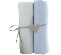 Babycalin 2 Draps Housse Bébé Blanc Ciel 70 X 140 Cm Jersey 130gr/M²