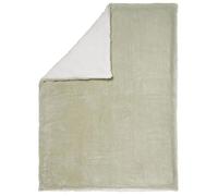 Babycalin - Couverture bébé 75x100 cm - Plaid pour bébé bi-matière - Vert/Écru