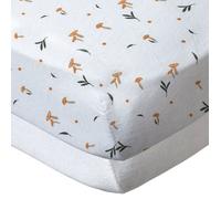 Babycalin - Drap housse 60x120 cm - Lot de 2 - Blanc / White Forest - draps housse bébé en coton