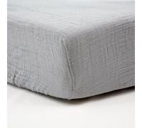 Babycalin - Drap housse 60x120 lit bébé 60x120 cm Gris - Drap housse bébé 60x120 cm Doux, respirant et résistant en double Gaze de Coton - Drap housse coton Tendance pour lit bébé - Bonnets 15 cm