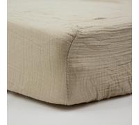 Babycalin - Drap housse 60x120 lit bébé 60x120 cm Taupe - Drap housse bébé 60x120 cm Doux, respirant et résistant en double Gaze de Coton - Drap housse coton Tendance pour lit bébé - Bonnets 15 cm