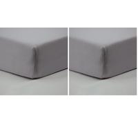 BabyCalin - Drap Housse 60x120x15cm Gris certifié Oeko-TEX (Lot de 2)