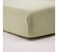 Babycalin - Drap housse 70x140 cm Vert Mousse - Drap housse coton Doux, respirant et résistant en double Gaze de Coton - Drap 70x140 Tendance Déco pour lit bébé - Drap housse bébé avec bonnets 17 cm