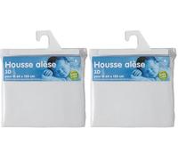 babyCalin - Housse alèse 3D 60x120 cm Blanc (Lot de 2)