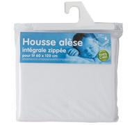 BABYCALIN Housse Alèse Intégrale Bébé Zippée 60 x 120 x 10 cm en Eponge