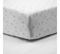 BabyCalin - Lot de 2 draps housse 60 x 120 cm Etoile Grise/Uni Gris certifié OEKO-TEX
