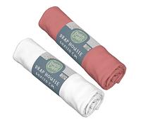 BabyCalin - Lot de 2 draps housse 60x120x15cm Terracotta/blanc certifié OEKO-TEX