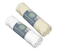 BabyCalin - Lot de 2 draps housse 70x140x17cm Blanc/ecru certifié OEKO-TEX