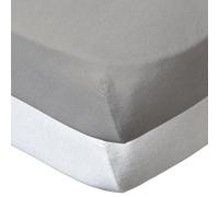 BabyCalin - Lot de 2 draps housse 70x140x17cm Blanc/taupe certifié OEKO-TEX