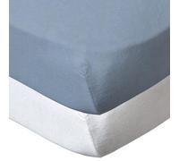 Babycalin - lot de 2 draps housse Blanc/Bleu ciel - 70x140 cm certifié OEKO-TEX