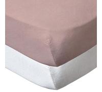 BabyCalin - Lot de 2 Draps Housse Blanc/Rose Babycalin 60 x 120 cm certifié OEKO-TEX