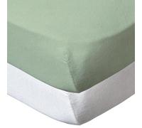 Babycalin - Lot de 2 draps housse blanc/vert - 70x140 cm certifié OEKO-TEX