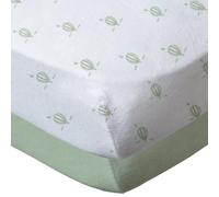 BabyCalin - Lot DE 2 DRAPS Housse MONTGOLFIERES/Vert Amande certifié Oeko-TEX