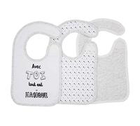 Lot de 3 bavoirs naissance BLANC Little Band