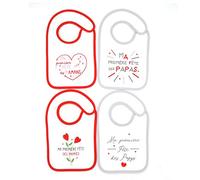 babyCalin - Lot de 4 bavoirs naissance - Fêtes