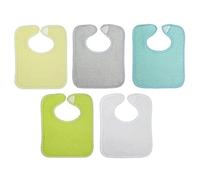 babycalin 5 bavoirs naissance unis a velcro 20 x 25 cm "Non Communiqué"