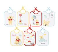 Babycalin - Lot de 7 bavoirs 20x25 cm - Winnie Hello Funshine