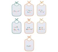babyCalin - Lot de 7 Bavoirs naissance à message 20 x 25 cm