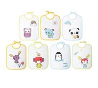 babyCalin Set de 7 Bavoirs Naissance Imprimés 20 x 25 cm