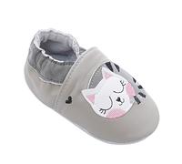 BabyCareV Mixte bébé, chaussures de bébé en cuir souple, SLIPPER, Chaton, 20 21 EU