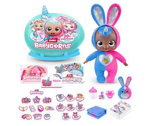 Babycorns Bunny (Bobbie), Grande poupée Interactive avec Sons et lumières Série 1 de ZURU (35 cm)