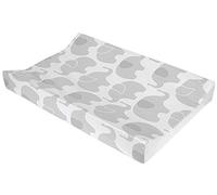 Babycurls Matelas à langer anti-roulis en PVC avec côtés incurvés et bords surélevés pour bébé dès la naissance et imperméable 69 x 45 x 8 cm (Elephant Love)