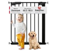 BabyDan Esbjerg, Extra Slim monté sur pression Stair Gate, 60,5-66 cm, barrière pour bébé/barrière de sécurité, Noir, Fabriqué au Danemark - (Pet Gate/Dog gate)
