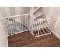 BabyDan Flex Barrière de Sécurité Escalier et Porte 120 cm & BabyDan FlexiFit Barrière de Sécurité Escalier et Porte 62 - 105 cm Blanc