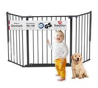 BabyDan Flex M - Barrière d'escalier - Noir - Fabriquée au Danemark - Barrière de sécurité pour bébé et animaux de compagnie - Parc pour chien