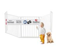 BabyDan Flex XL, 90-278 cm, Barrière de foyer/Porte d'escalier/Séparation de pièce/Entourage de feu, Blanche, Fabriqué au Danemark - barrière de bébé (Pet Gate/Carrière pour chiens)