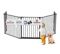 BabyDan Flex XL, 90-278 cm, Barrière de sécurité/barrière d'escalier/séparation de pièce, noire, fabriquée en Danemark - Barrière pour bébés (Barrière pour animaux/barrière pour chiens/cage à chiens)