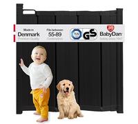 BabyDan Guard Me, barrière rétractable automatique pour bébé, 55-89 cm, noir, fabriquée au Danemark - barrière de sécurité pour animaux/chien