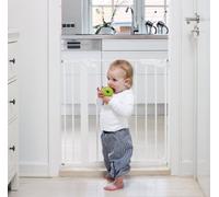 BabyDan Lasby, Barrière pour bébé monté sur pression, 73-80,5 cm, Barrière pour bébé/Barrière de sécurité, Blanc, Fabriqué au Danemark - (Barrière pour animaux/Barrière pour chien)